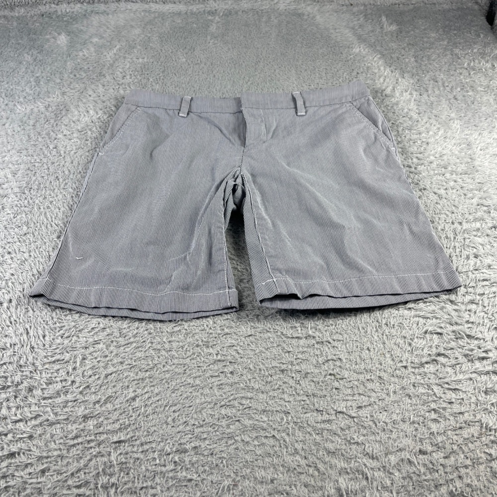 Tommy Hilfiger Womens Pinstripe Shorts Navy White Size 6 Preppy Summer Casual